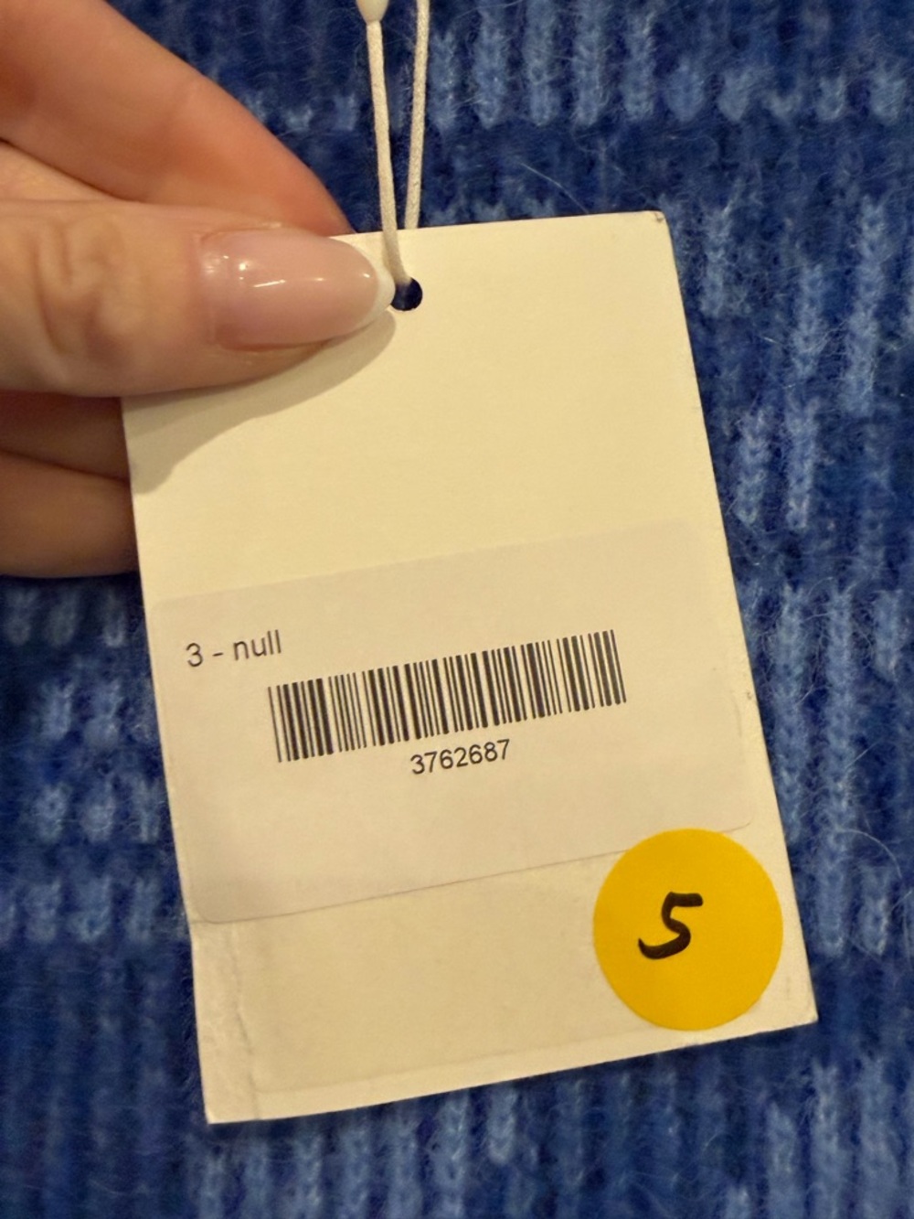 GANNI Alpaca and Merino Wool Jaquard Logo Button Sweater in Blue NWT's Sz Small - Picture 11 of 17